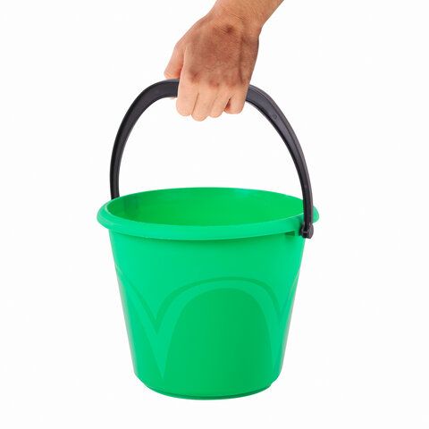 Ведро 6л без крышки пластик пищ с глянцевым узором мерное зеленое LAIMA 1/25 (клиент)