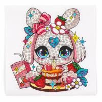 Алмазная мозаика наклейка Милый зайка 9х9см 1/200