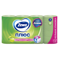 Туалетная бумага евро 2сл белая 8штх23м ZEWA  Яблоко 1/12