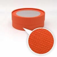 Коробка шайба с прозр. крышкой 16х6,5см оранжевый лен