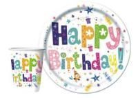 Стакан бумажный 250мл Happy birthday (10шт) 1/48 