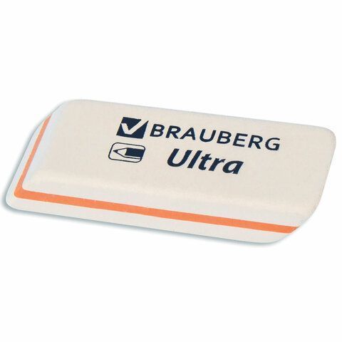 Ластик 50х14х8мм натуральный каучук белый BRAUBERG Ultra 1/40