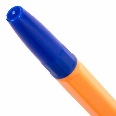 Ручка шариковая синяя узел 1мм линия письма 0,5мм корпус оранж. BRAUBERG ORANGE Line 1/50
