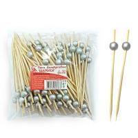 Пика для канапе Шарики серебро 12см (100шт) 1/50