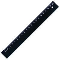 Линейка 20см пластиковая непрозрачная черная СТАММ 1/20/100