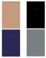 Блокнот 80л А4 198х297мм клетка спираль пласт обложка BRAUBERG Minimal Classic 1/4/24