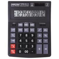 Калькулятор настольный ОФИСМАГ OFM-333, 12 разрядов, двойное питание 200x154 мм 1/20/40
