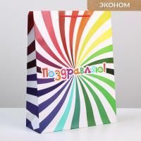 Пакет подарочный бумажный (28х38х9) ламинир Поздравляю 1/300 Пакет подарочный бумажный (28х38х9) ламинир Поздравляю 1/300