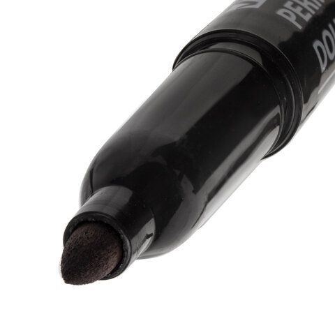 Маркер перманентный черный 0,8/3мм двусторонний наконечники Double BRAUBERG 1/12