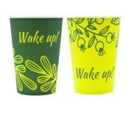 Стакан бумажный для горячего 250мл d-80 Улыбнись зеленый 50/1000