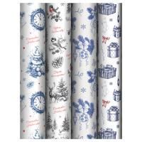 НГ Бумага подарочная 70х100см 80г/м глянец ассорти Christmas Eve 1/52