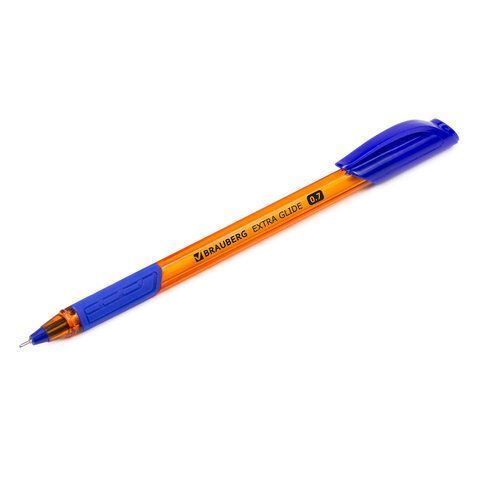 Ручка шариковая масляная синяя 0,7мм 0,35мм с грипом BRAUBERG Extra Glide GT Tone Orange 1/12 (Клиен