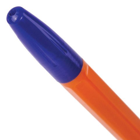 Ручка шариковая синяя узел 0,7мм линия 0,35мм корпус оранж BRAUBERG X-333 Orange 1/50/1000