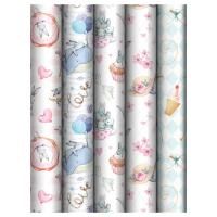 Бумага подарочная глянц 70х100см 80 г/м2 ассорти Tenderness 1/50