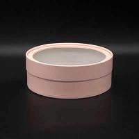 Коробка шайба с прозр. крышкой 21х7,5см розовый французский матовый