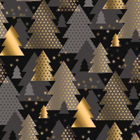 НГ Бумага упаковочная 70х100см ЗОЛОТАЯ СКАЗКА Black Gold White 10дизайнов 105г/м2 1/50