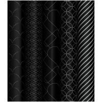 Бумага подарочная 70х100см 80 г/м2 глянц Pattern on black MESHU 1/50