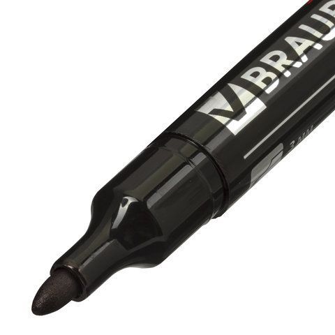Маркер перманентный черный 3мм круглый наконечник Contract BRAUBERG 1/12/1152