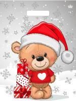 НГ Пакет с вырубной ручкой (31х40)-60 Мишка с подарками ТИКО 50/500