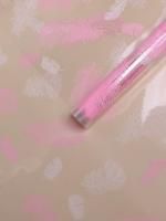 Ролик 60см х 8,5м пленка полипропилен Перышки белый/розовый 1/10