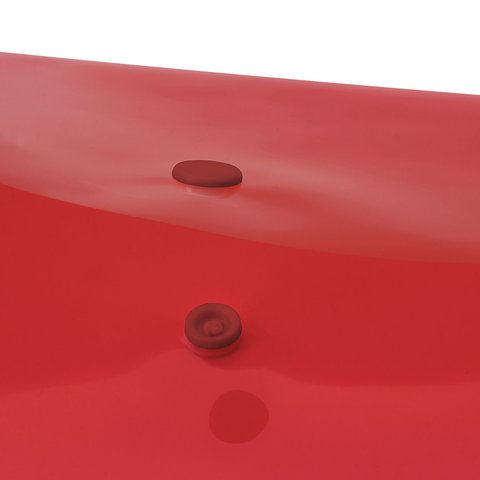 Папка-конверт с кнопкой А4 BRAUBERG, прозрачная, красная, до 100 листов, 0,15мм 1/15/90