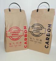 Уголь березовый в брикетах для мангалов, грилей 5ч горения CARBON 10л 2,4кг