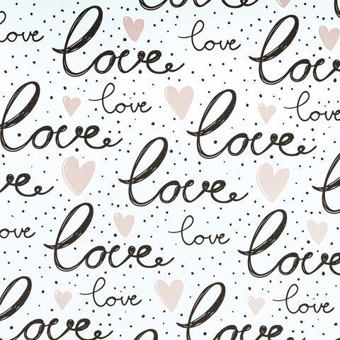 Бумага подарочная 70х100см Золотая Сказка Love story,ассор. 5 дизайнов, мелов.70г/м2 1/50