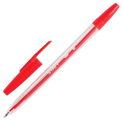 Набор шариковых ручек 4цв корпус прозр узел 1мм линия 0,5мм европодвес STAFF С-51 1/48