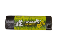 Мешок для мусора 30л рулон ПНД (48х58)-6 черные Эконом 2,9г Ё-Ромашка (20шт) 1/50