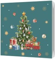 НГ Салфетки (33х33) 3-сл Елка с подарками (20) 1/15 