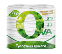 Туалетная бумага евро 3сл белая 8штх16.8м OVA 1/12