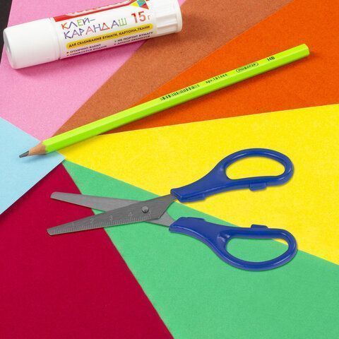 Ножницы 130мм метал ассорти в дисплее Юнландия 1/24  (Клиент)