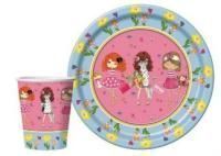 Тарелка картон с рисунком набор 10шт d-230 Девочки 1/48