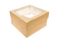 Коробка для капкейков/маффинов с окном 160х160х100мм на 4шт картон ECO MUF 4 DoECO 25/150