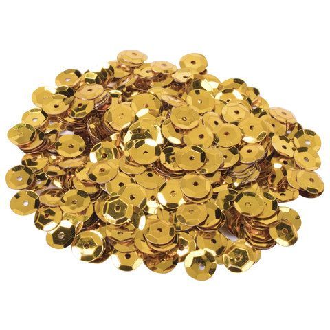 Пайетки для творчества КЛАССИКА, ЗОЛОТО, СЕРЕБРО, МЕДЬ, 8мм, 30г., 3 цвета, ОСТРОВ СОКРОВИЩ, 661266