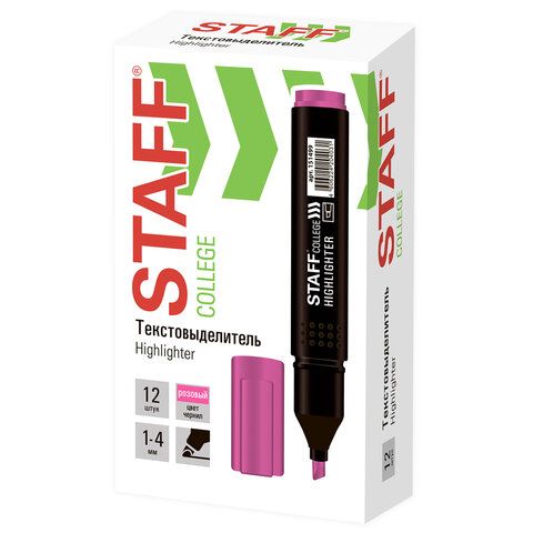 Текстмаркер розовый 1-4мм STAFF College STICK HL-497 1/12