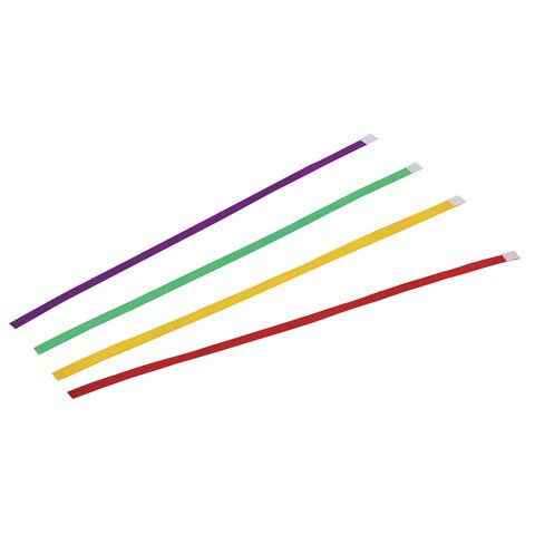 Закладки-ляссе РАДУГА для книг А5 (длина 28 см) ПИФАГОР, клейкий край, 4 ленты, 111648