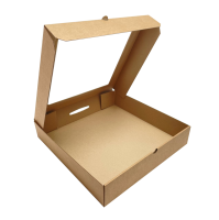 Коробка с окном 250х250х65мм микрогофрокартон бурая 1/50