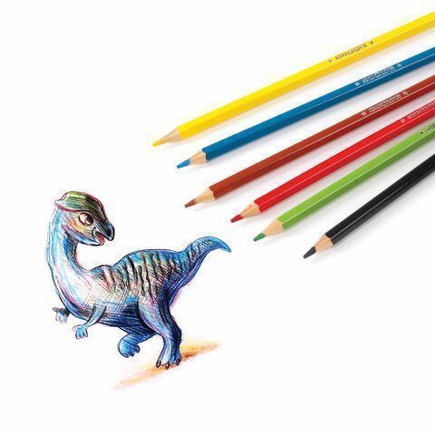 Карандаши цветные 12 цв мягкие классические заточенные ЮНЛАНДИЯ ЗАБАВНЫЕ КАРТИНКИ  1/12