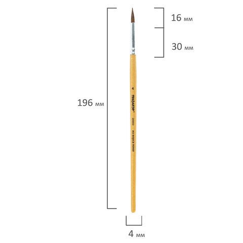Кисть пони круглая №4 Пифагор 1/30/2400
