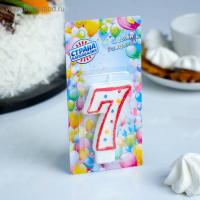 Свеча для торта Цифра 7 Цветные точки 1/12 