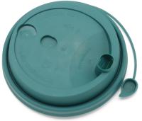 Крышка для бумажных стаканов d 90 мм с питейником флип-топ темно-зеленая ВЗЛП 50/1000 