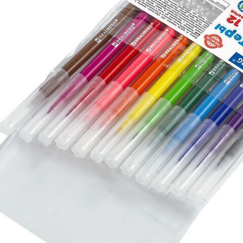 Фломастеры 12цв классические вент колпачек ПВХ BRAUBERG PREMIUM 1/24/192