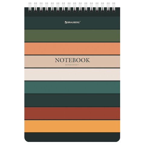 Блокнот 60л А5 146х205мм гребень, картон, клетка BRAUBERG Classic 1/4/80