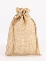 Подарочный мешок холщевый 10х14см бежевый 1/10/2000