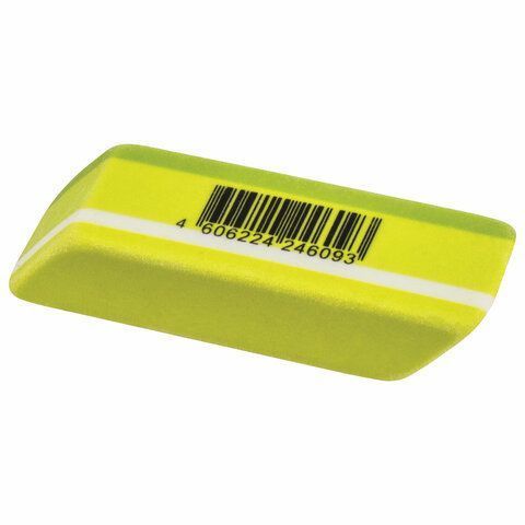 Ластик 60х18х12мм большой, скошенный, цвет ассорти 1/36