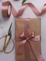 Лента атласная 25мм 25м мокко 1/5