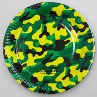 Тарелка картон с рисунком d-180 Военная 10/10