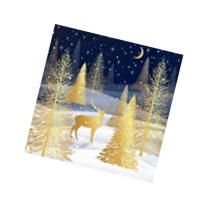 НГ Салфетки (33х33) 3-сл Золотой олень в зимнем лесу (20) 1/12
