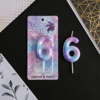 Свеча для торта Disco Party Цифра 6 1/600 Свеча для торта Disco Party Цифра 6 1/600